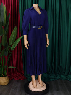 Autumn Ember Pleated Dress