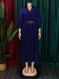 Autumn Ember Pleated Dress