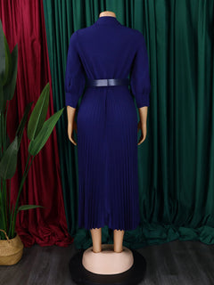 Autumn Ember Pleated Dress