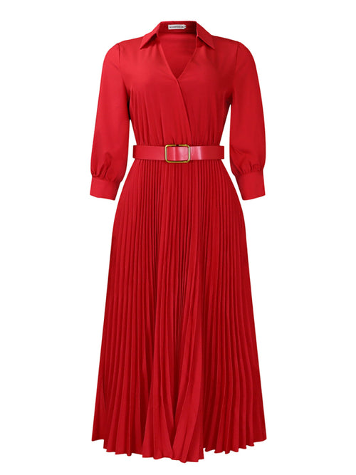 Autumn Ember Pleated Dress
