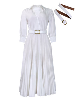 Autumn Ember Pleated Dress