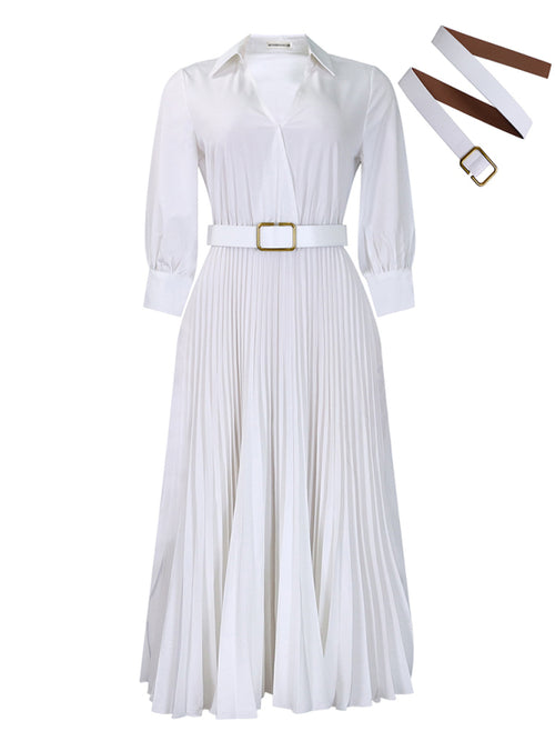 Autumn Ember Pleated Dress