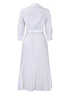Autumn Ember Pleated Dress