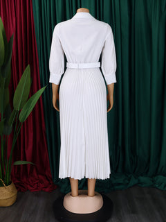 Autumn Ember Pleated Dress