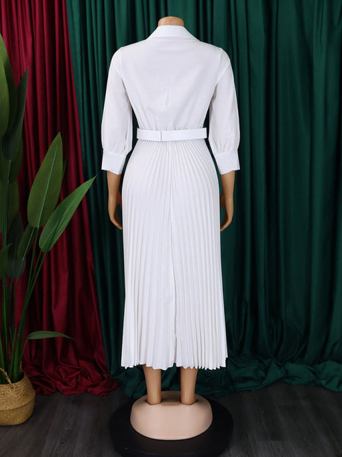 Autumn Ember Pleated Dress