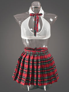 Plaid Pleated Lingerie Delight