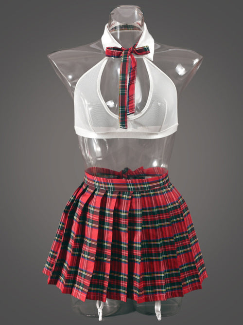 Plaid Pleated Lingerie Delight