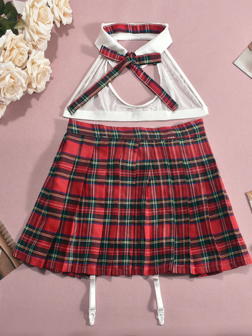 Plaid Pleated Lingerie Delight