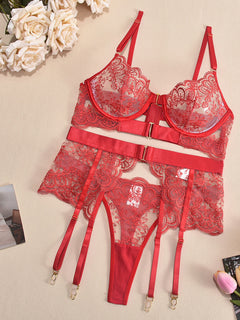 Seductive Scarlett Lace Ensemble