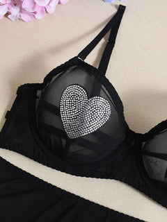 Charming Heart Diamond Lingerie Set