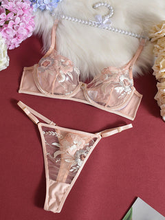 Seductive Embroidered Lingerie Set