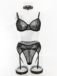 Seductive Leopard Print Suspenders