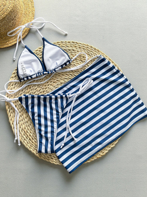 Striped Sexy Two-Piece Women's Swimsuit Set