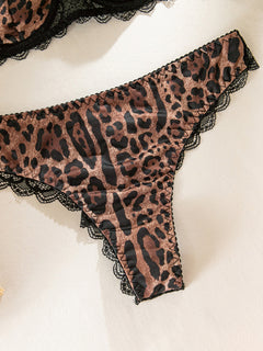 Seductive Leopard Lace Bra Set