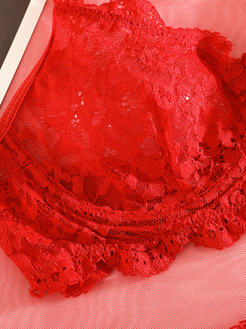 Seductive Sheer Lace Lingerie Set