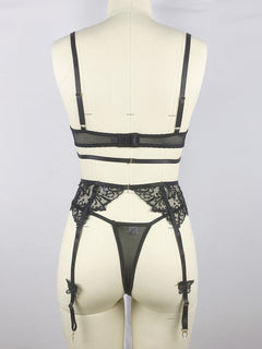 Luxe Butterfly Embroidered Lingerie Set
