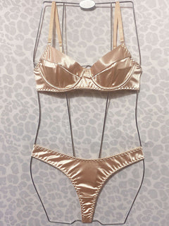 Seductive Satin Underwire Bra Set