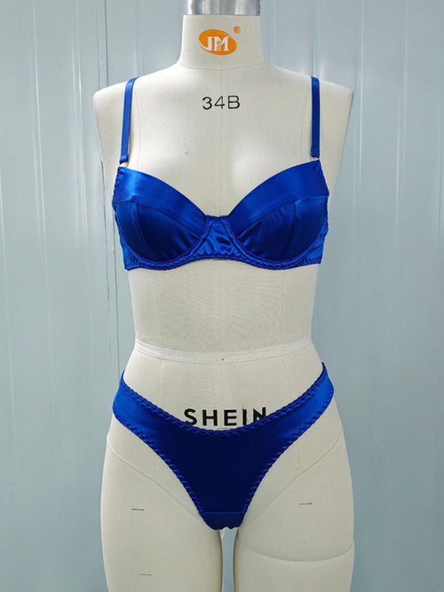 Seductive Satin Underwire Bra Set