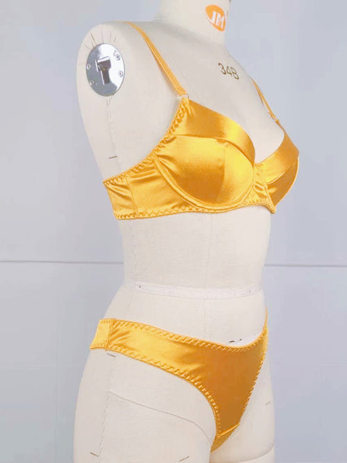 Seductive Satin Underwire Bra Set