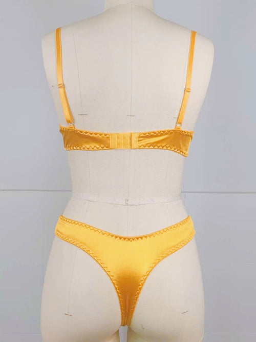 Seductive Satin Underwire Bra Set