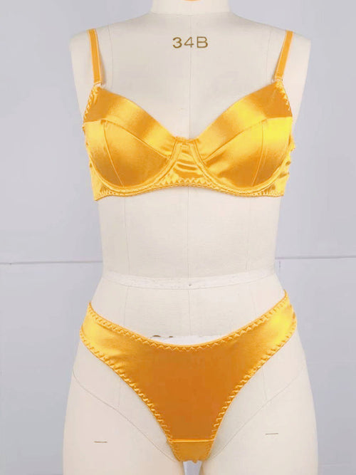 Seductive Satin Underwire Bra Set