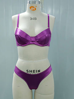 Seductive Satin Underwire Bra Set