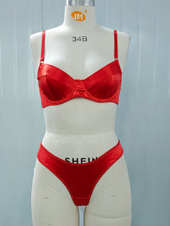 Seductive Satin Underwire Bra Set