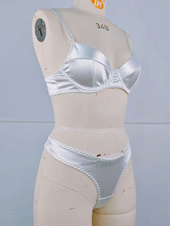 Seductive Satin Underwire Bra Set