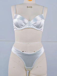 Seductive Satin Underwire Bra Set