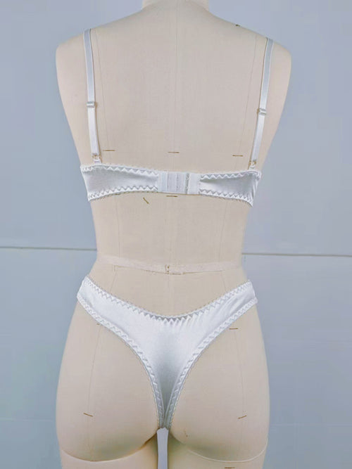 Seductive Satin Underwire Bra Set