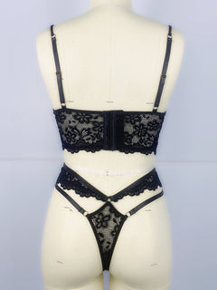 Floral Elegance Lace Bra Set
