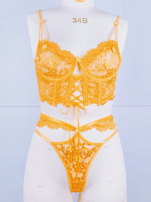 Floral Elegance Lace Bra Set