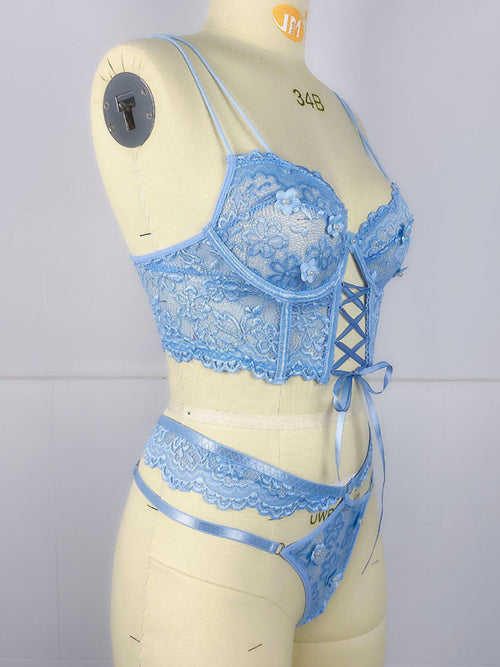 Floral Elegance Lace Bra Set