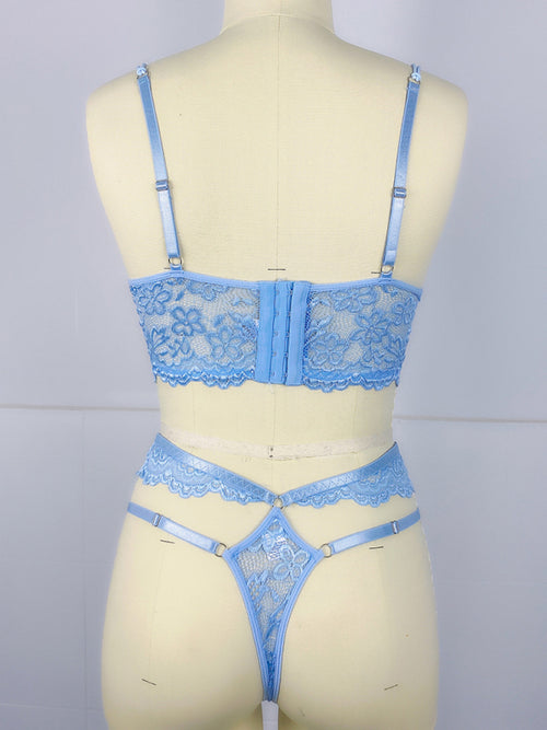 Floral Elegance Lace Bra Set