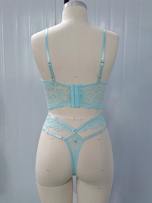Floral Elegance Lace Bra Set