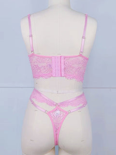 Floral Elegance Lace Bra Set