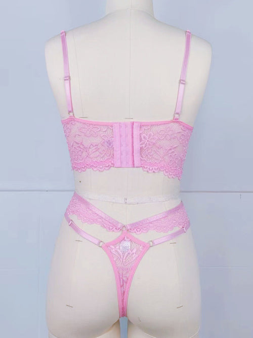 Floral Elegance Lace Bra Set