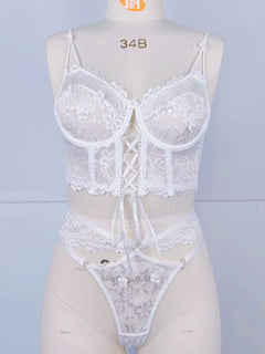 Floral Elegance Lace Bra Set
