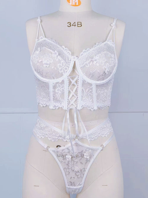 Floral Elegance Lace Bra Set