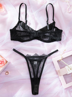 Juliet's Midnight Satin Lace Set