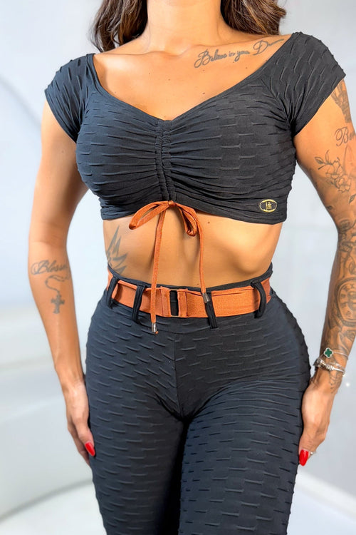 BLACK WAVE AND BROWN BELT SET