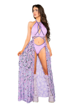 Sequin Long Harness Skirt