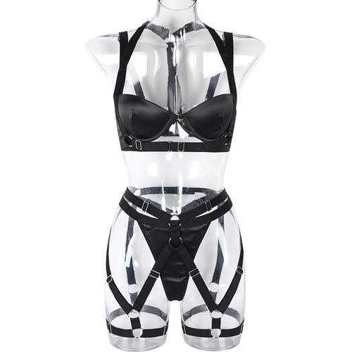 Dark Luxe Satin Lingerie Set