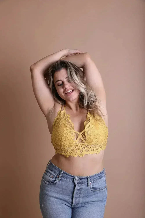 Plus Crochet Lace Longline Bralette